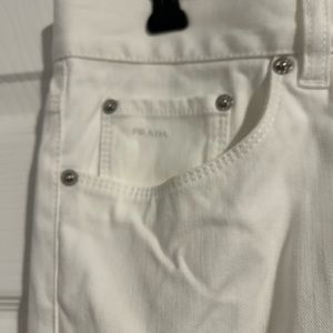 PRADA White Button front Cotton Jeans 34